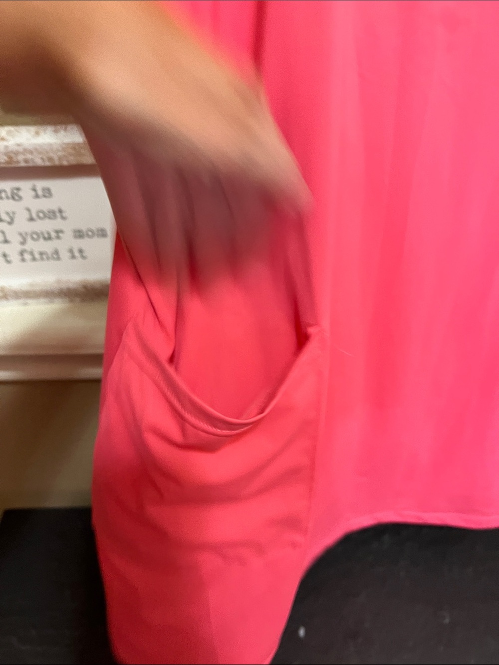 Flattering Coral Pink Swim Cover-Up with Pockets - Picture 5 of 6